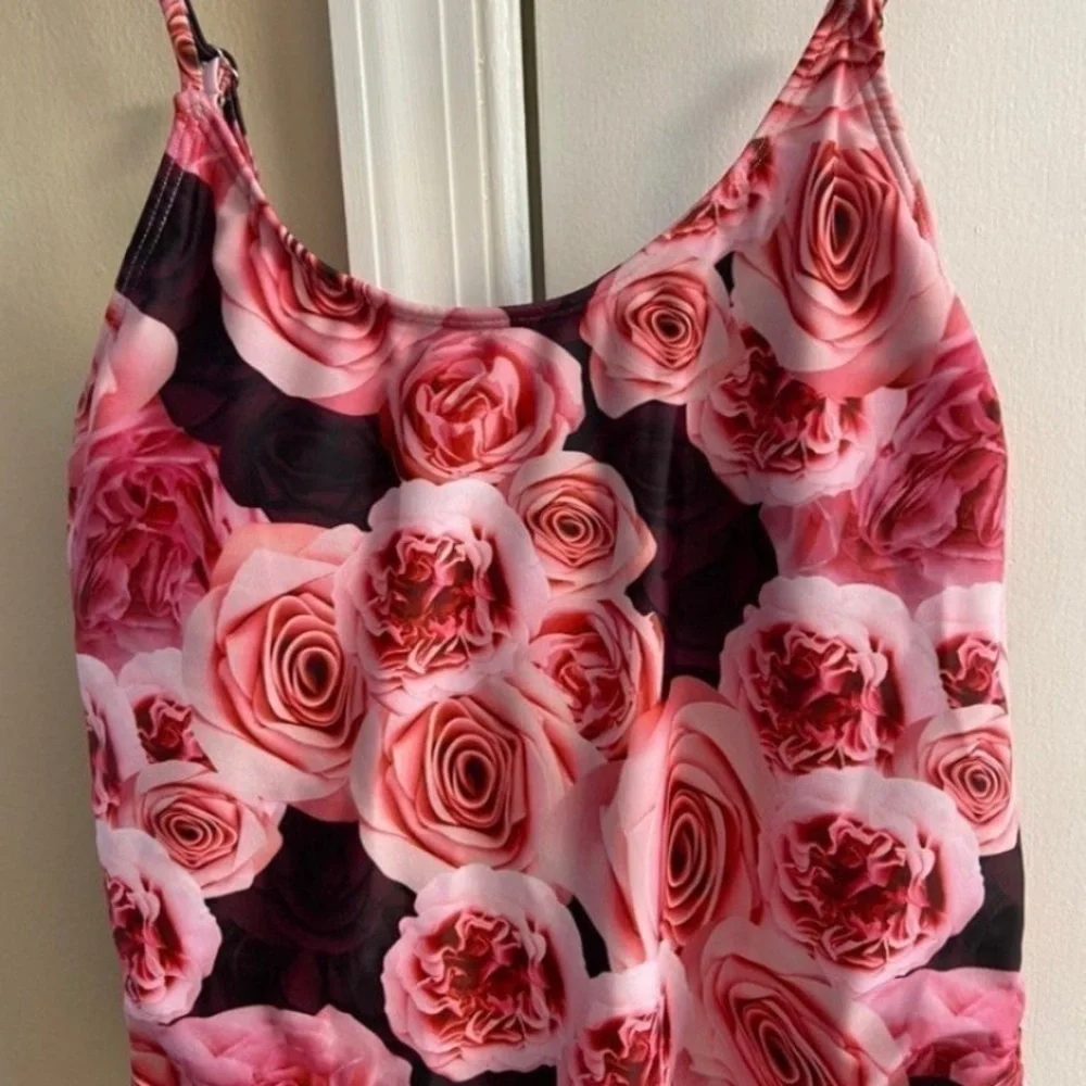 Brazilian Floral Rose Print Swimsuit Large NWT